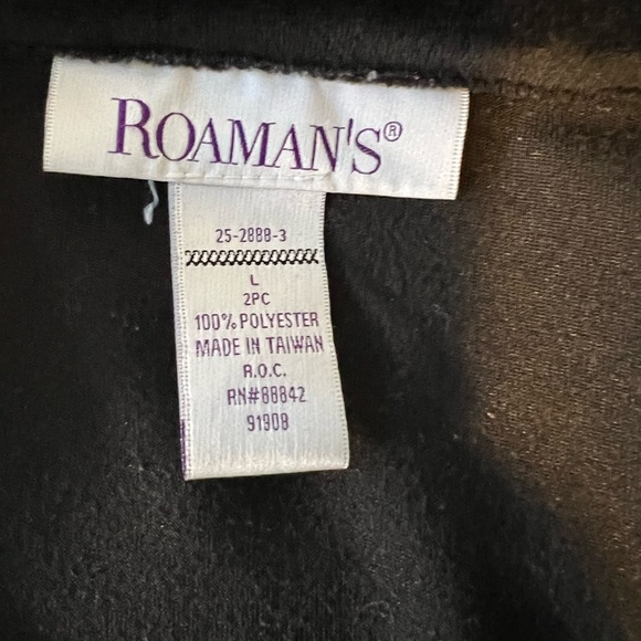 Women’s Roaman’s Velour Zip Up Sweatshirt Black - Picture 6 of 6